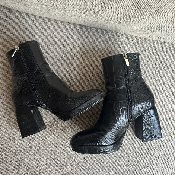 ASOS Black Croc Boots - Picture 1 of 5